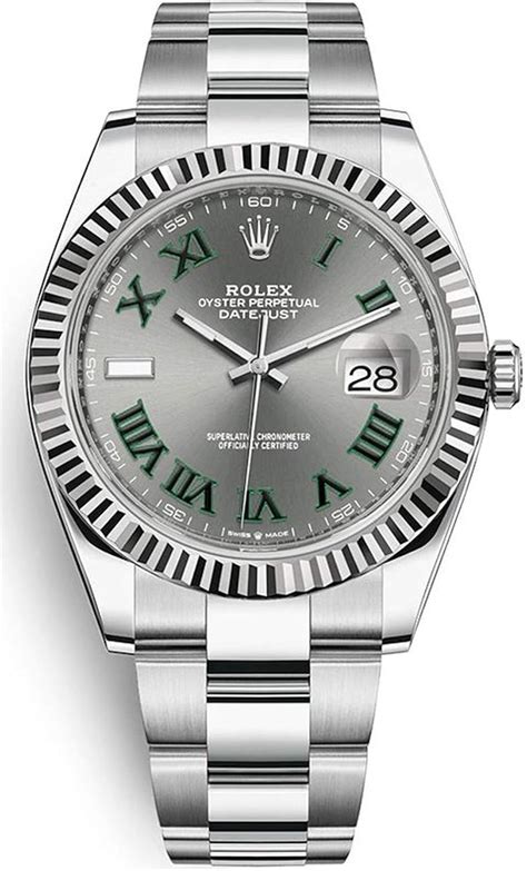 rolex grey dial green roman markers|126334 Rolex Datejust 41 Slate Grey Dial Men's .